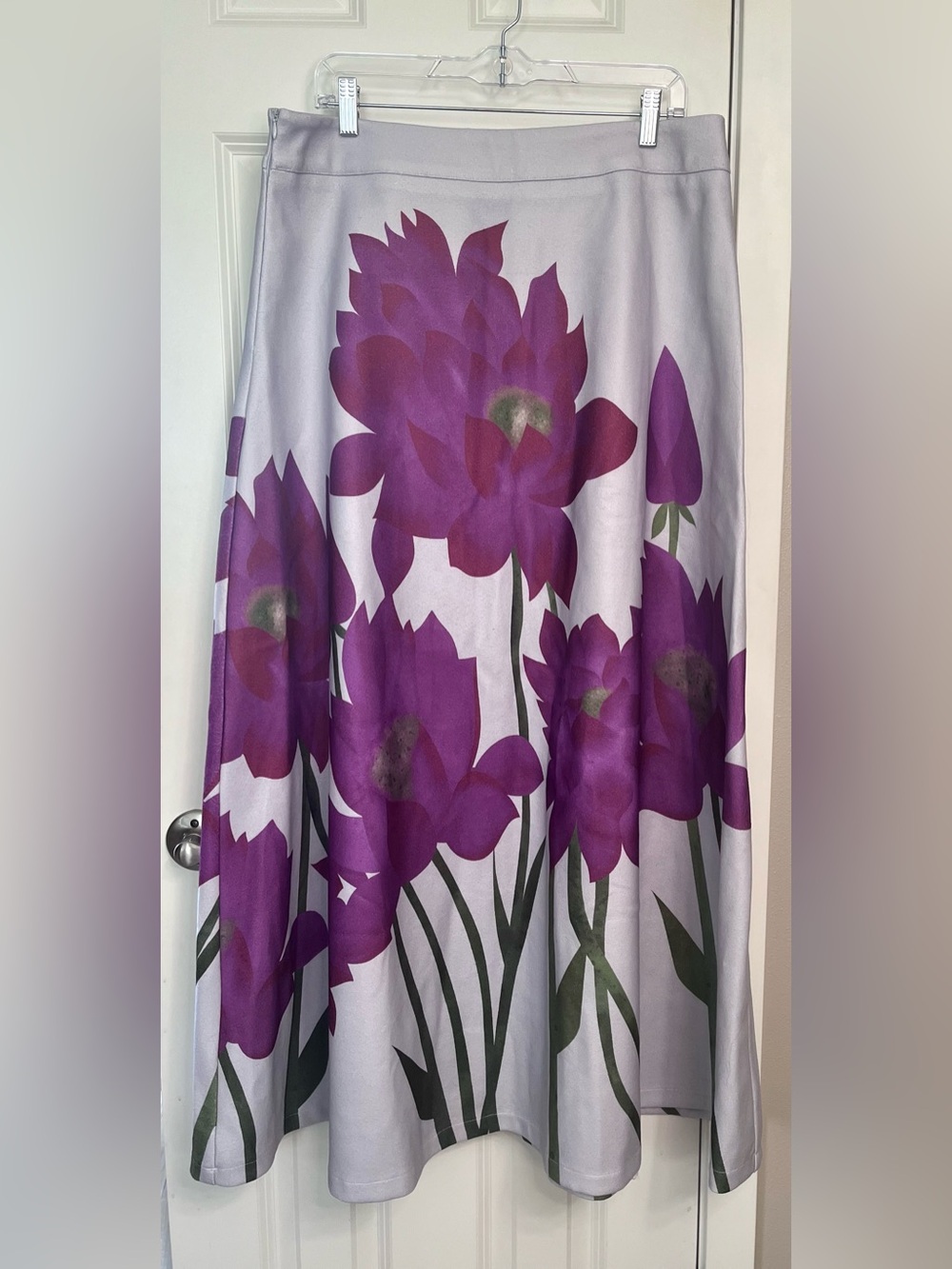 STYLEWE Lavender Maxi Skirt with Purple Floral Print NWT